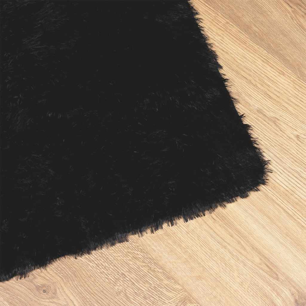vidaXL Shaggy Rug High Pile NAVARRA Black 200x200 cm Polyester 4