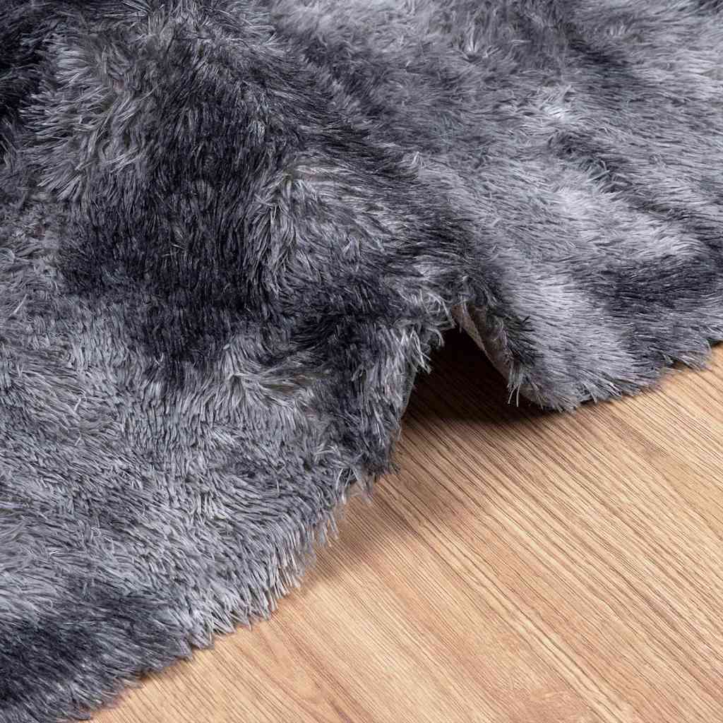 vidaXL Shaggy Rug High Pile NAVARRA Dark Grey 200x200 cm Polyester 5