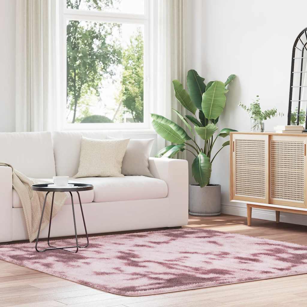 vidaXL Shaggy Rug High Pile NAVARRA Dusty Pink 200x200 cm Polyester 1