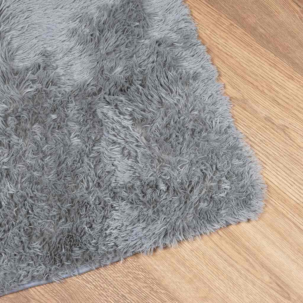 vidaXL Shaggy Rug High Pile NAVARRA Light Grey 200x200 cm Polyester 4