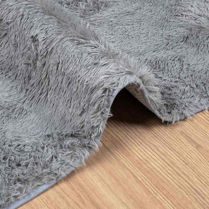 vidaXL Shaggy Rug High Pile NAVARRA Light Grey 200x200 cm Polyester 5