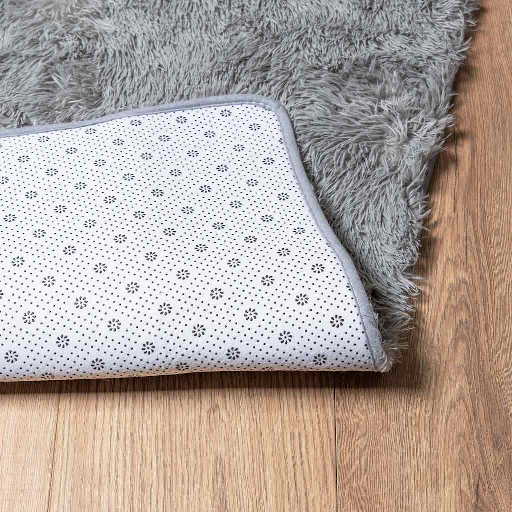vidaXL Shaggy Rug High Pile NAVARRA Light Grey 200x200 cm Polyester 6