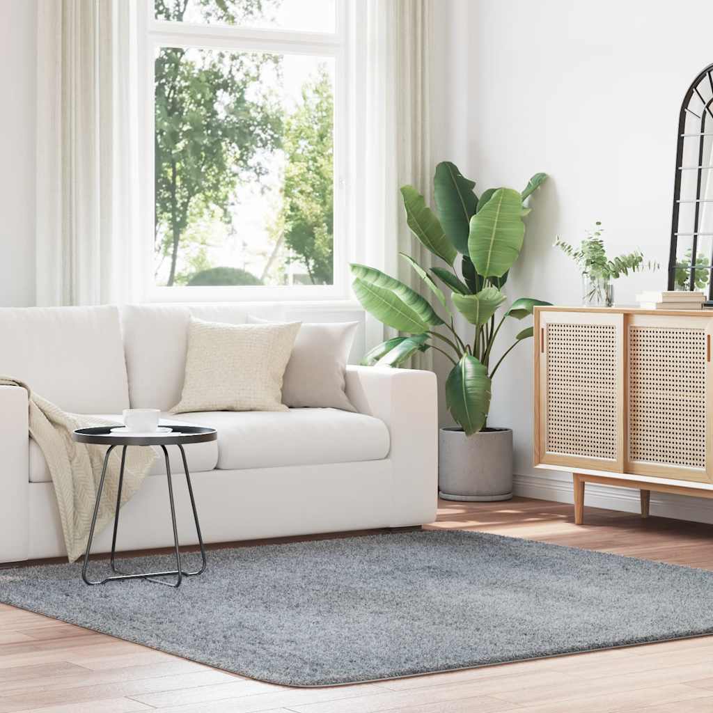 vidaXL Shaggy Rug High Pile NAVARRA Light Grey 200x200 cm Polyester 1