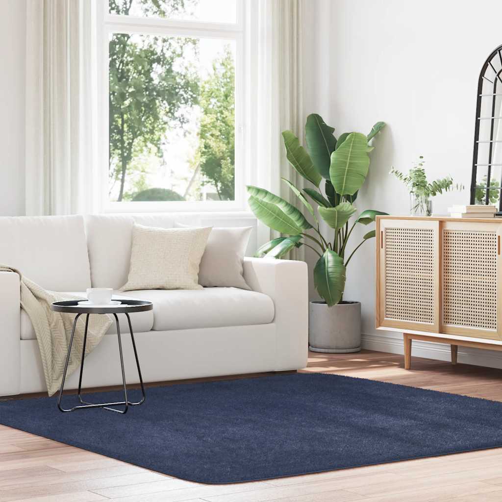 vidaXL Shaggy Rug High Pile NAVARRA Navy 200x200 cm Polyester 1