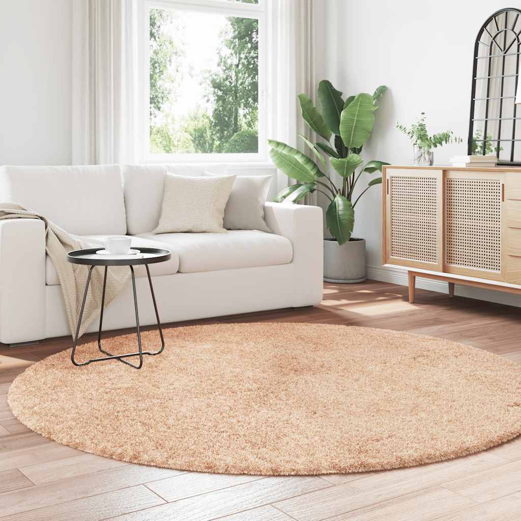 vidaXL Shaggy Rug High Pile NAVARRA Beige 200x200 cm Polyester 3