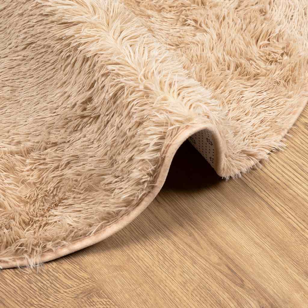 vidaXL Shaggy Rug High Pile NAVARRA Beige 200x200 cm Polyester 5