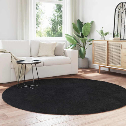 vidaXL Shaggy Rug High Pile NAVARRA Black 200x200 cm Polyester 3