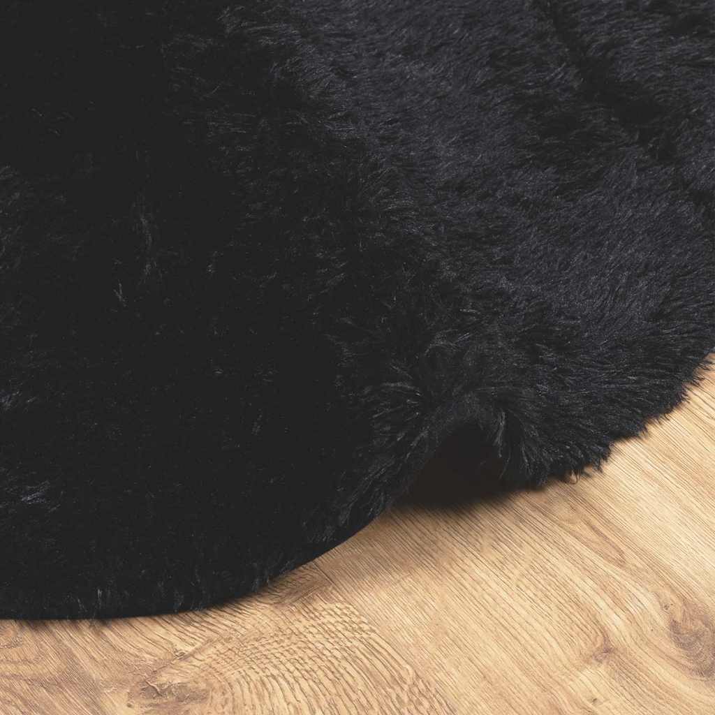 vidaXL Shaggy Rug High Pile NAVARRA Black 200x200 cm Polyester 5