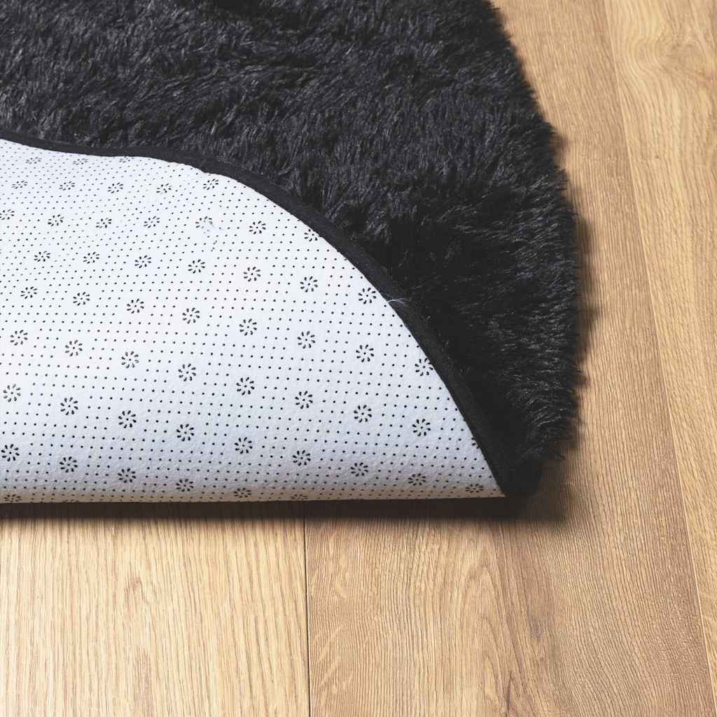 vidaXL Shaggy Rug High Pile NAVARRA Black 200x200 cm Polyester 6