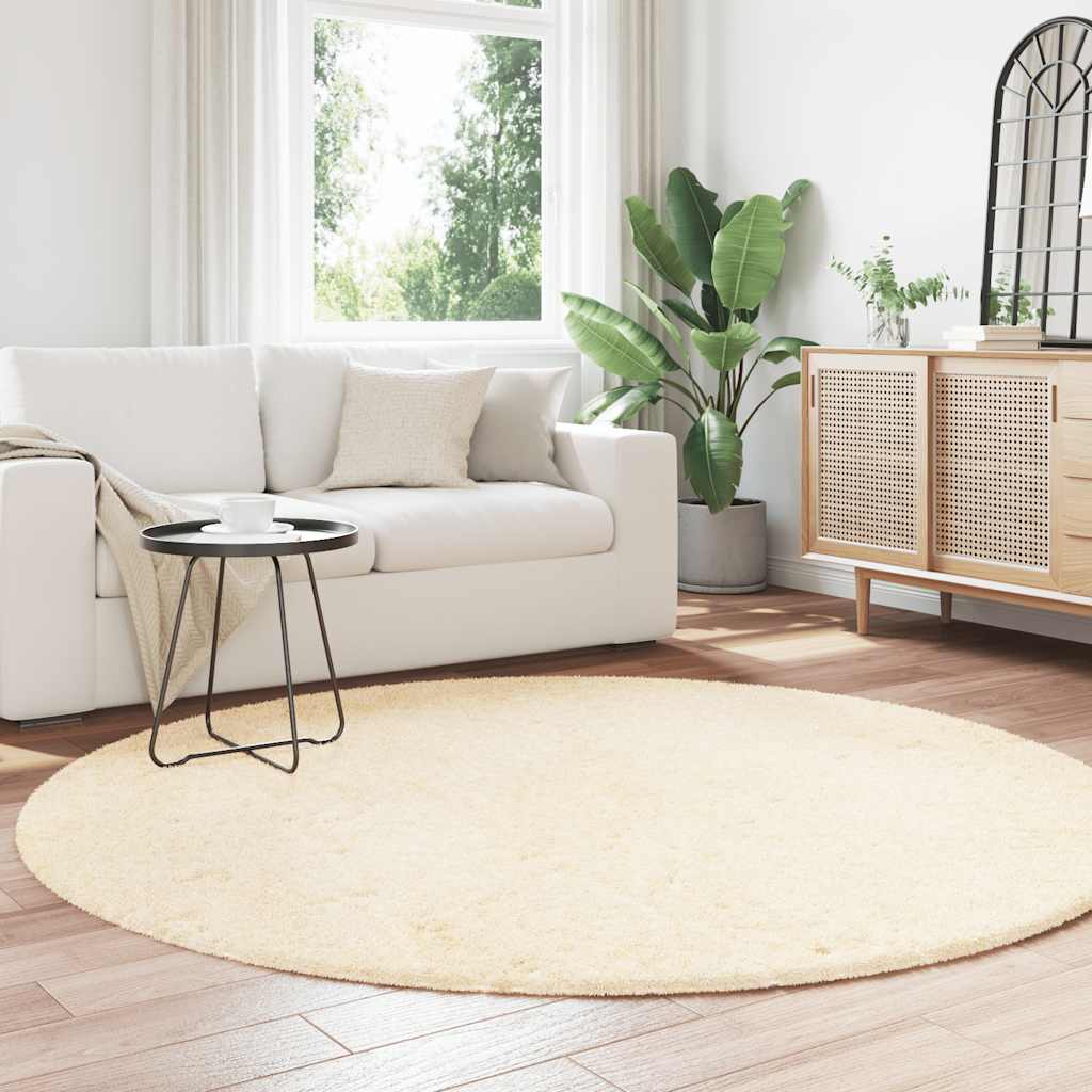 vidaXL Shaggy Rug High Pile NAVARRA Cream 200x200 cm Polyester 3