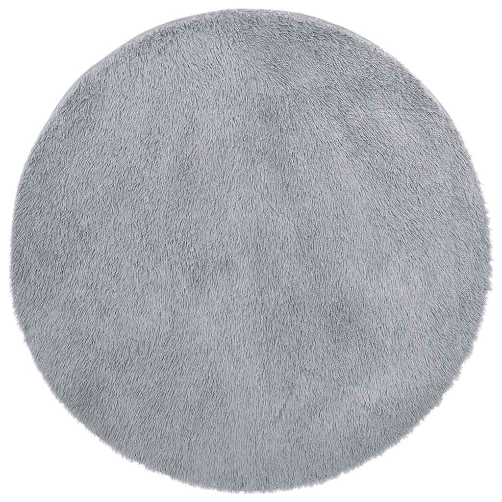 vidaXL Shaggy Rug High Pile NAVARRA Light Grey 200x200 cm Polyester 2