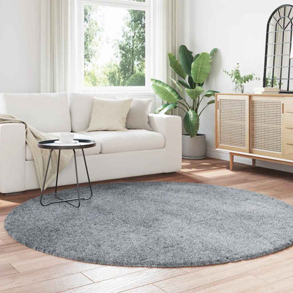 vidaXL Shaggy Rug High Pile NAVARRA Light Grey 200x200 cm Polyester 3