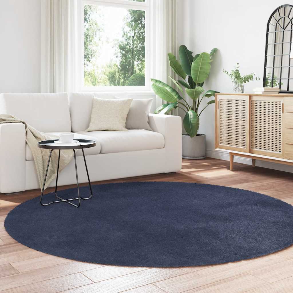 vidaXL Shaggy Rug High Pile NAVARRA Navy 200x200 cm Polyester 3
