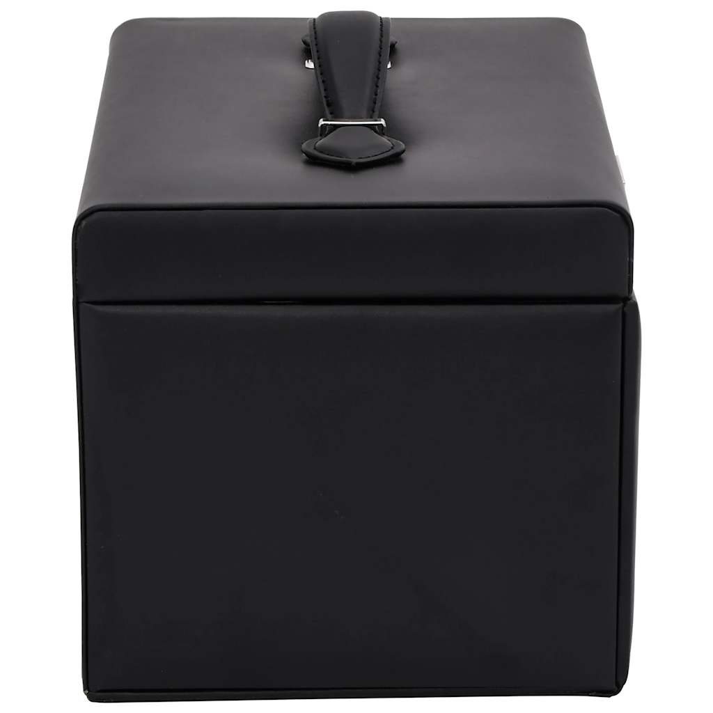 vidaXL Jewellery Box 3-Layer with Mirror Lockable Black 26x18x17.5 cm 6