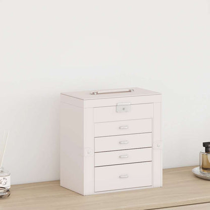 vidaXL Jewellery Box 5-Layer with Mirror Lockable White 3