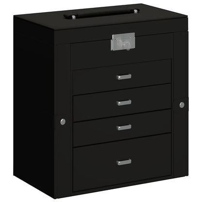 vidaXL Jewellery Box 5-Layer with Mirror Lockable Black 2