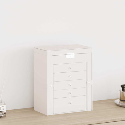 Jewellery Box with Mirror Lockable White 6-layer
