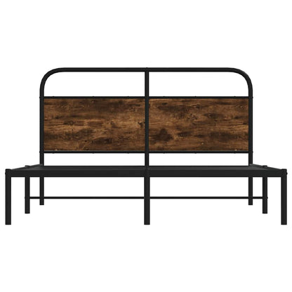 vidaXL Bed Frame Without Mattress 120x190 cm Small Double Smoked Oak Engineered Wood 5