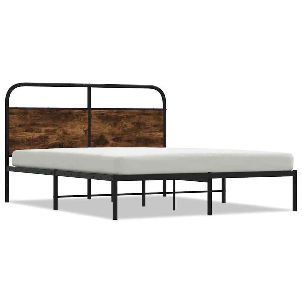 vidaXL Bed Frame Without Mattress 120x200 cm Smoked Oak Engineered Wood 2