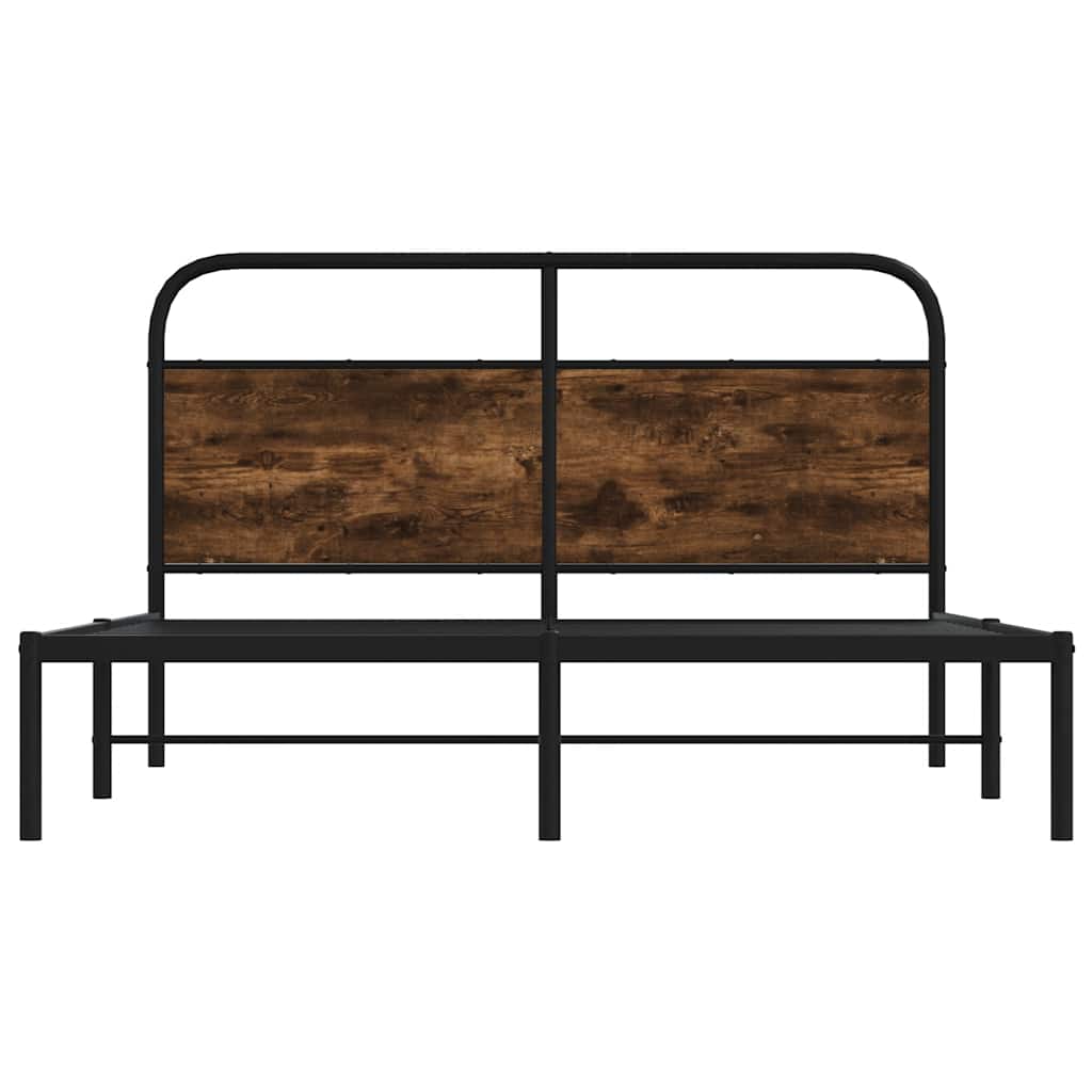 vidaXL Bed Frame Without Mattress 120x200 cm Smoked Oak Engineered Wood 5