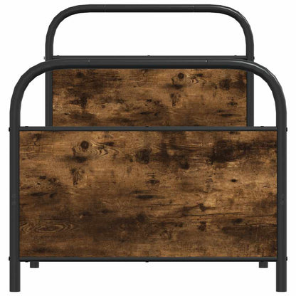 vidaXL Bed Frame Without Mattress 75x190 cm Small Single Smoked Oak Engineered Wood 5