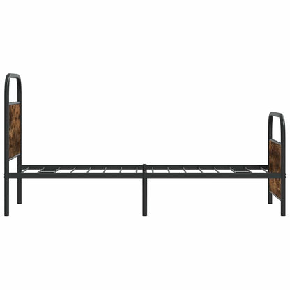 vidaXL Bed Frame Without Mattress 75x190 cm Small Single Smoked Oak Engineered Wood 6