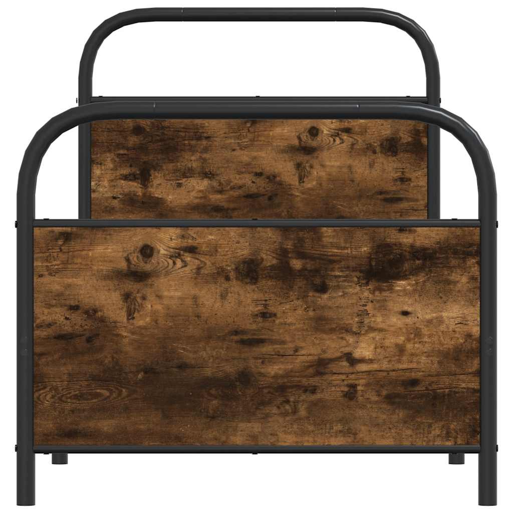 vidaXL Bed Frame Without Mattress 80x200 cm Smoked Oak Engineered Wood 5