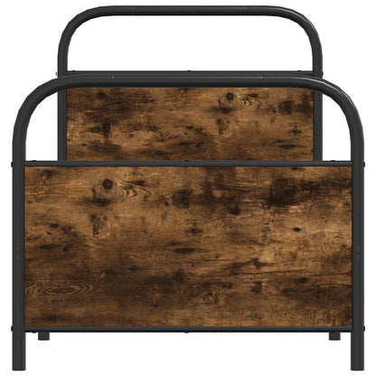 vidaXL Bed Frame Without Mattress 80x200 cm Smoked Oak Engineered Wood 5