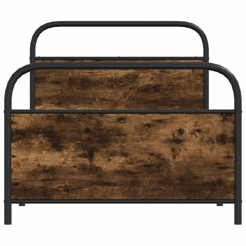 vidaXL Bed Frame Without Mattress 90x190 cm Single Smoked Oak Engineered Wood 5