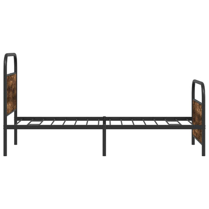 vidaXL Bed Frame Without Mattress 90x200 cm Smoked Oak Engineered Wood 6