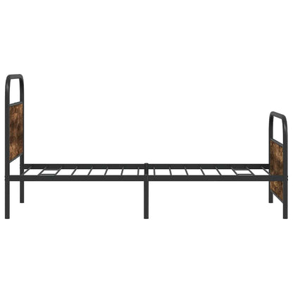 vidaXL Bed Frame Without Mattress 100x190 cm Smoked Oak Engineered Wood 6