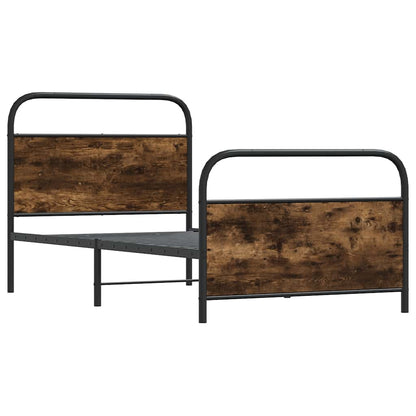 vidaXL Bed Frame Without Mattress 100x200 cm Smoked Oak Engineered Wood 3