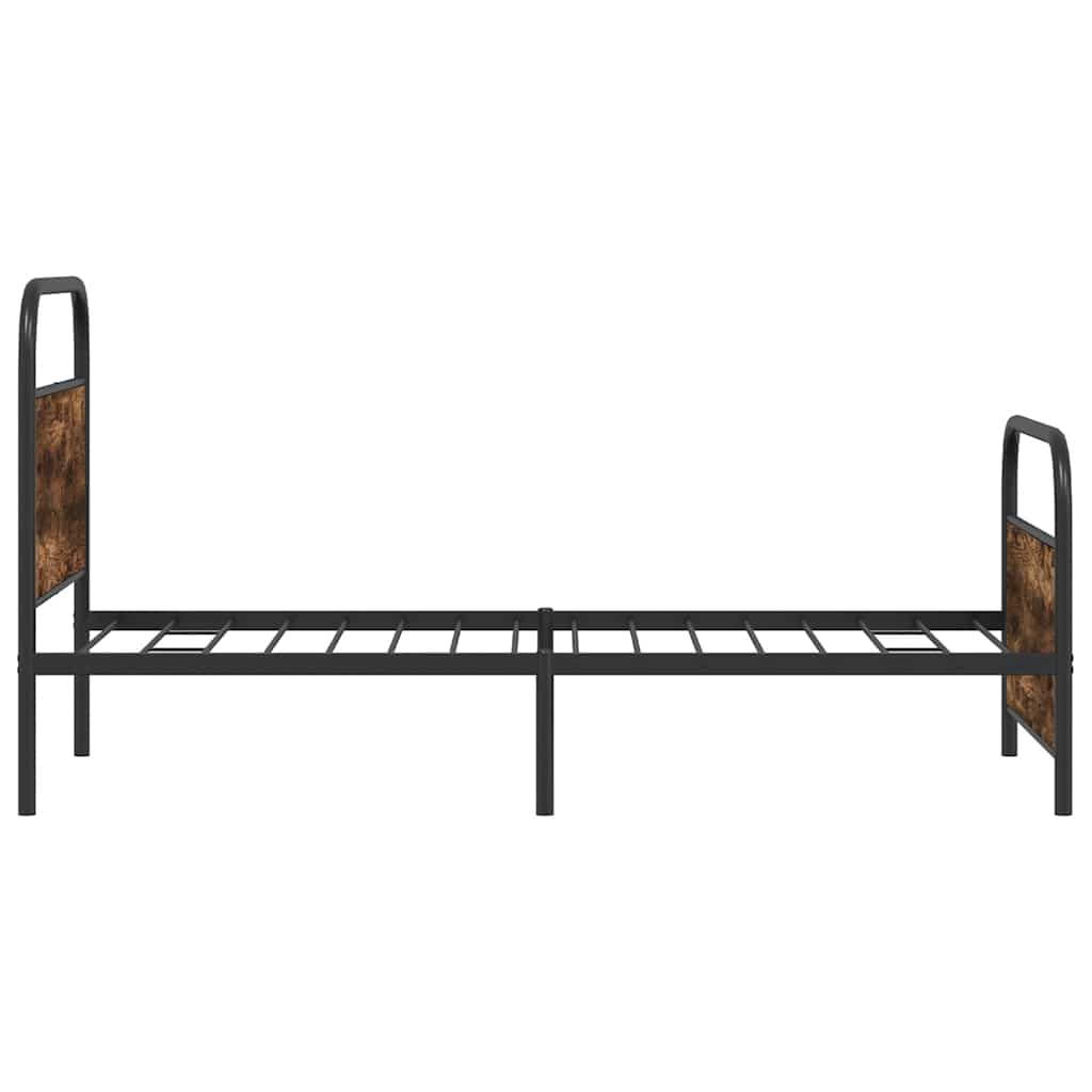 vidaXL Bed Frame Without Mattress 100x200 cm Smoked Oak Engineered Wood 6