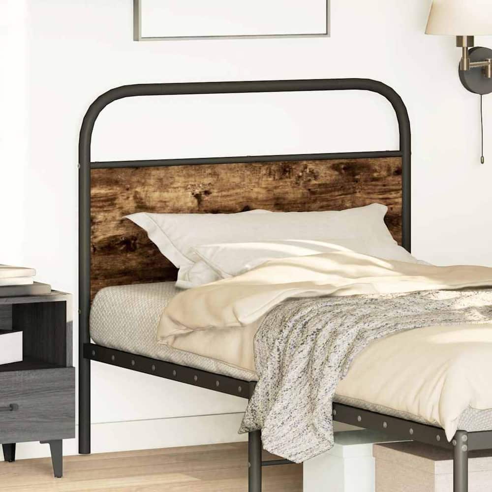 vidaXL Replace Headboard Steel and Engineered Wood Smoked Oak
