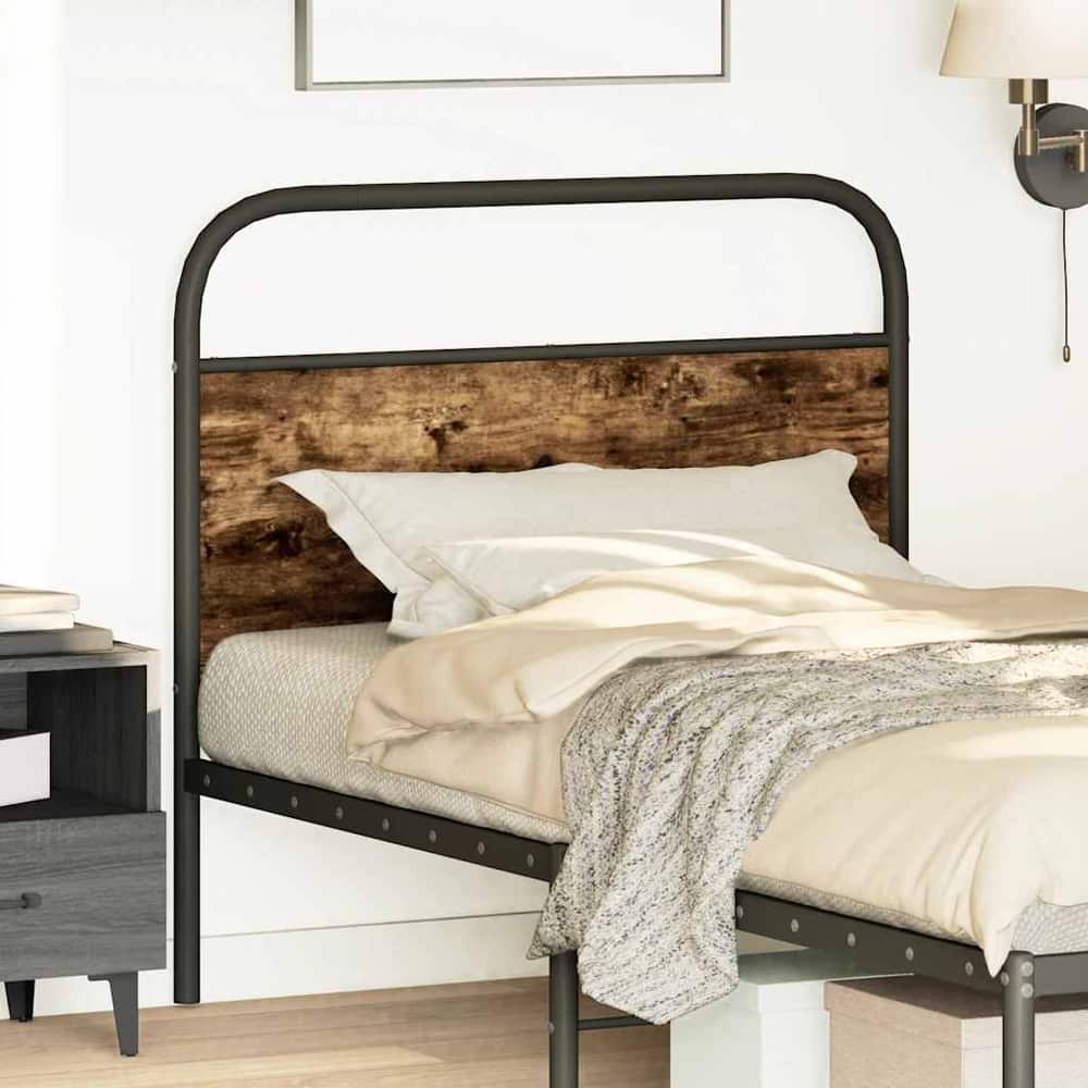 vidaXL Replace Headboard Steel and Engineered Wood Smoked Oak