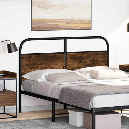 vidaXL Replace Headboard Steel and Engineered Wood Smoked Oak