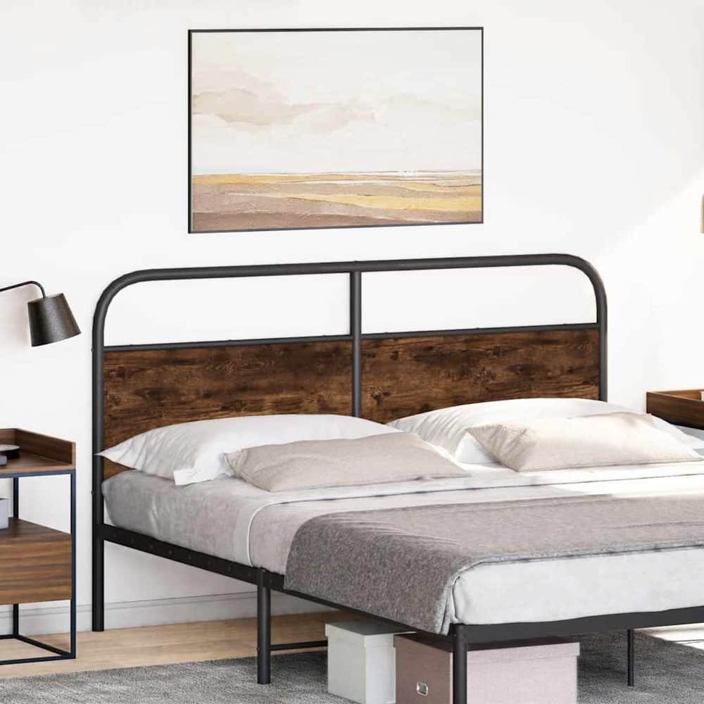 vidaXL Replace Headboard Steel and Engineered Wood Smoked Oak