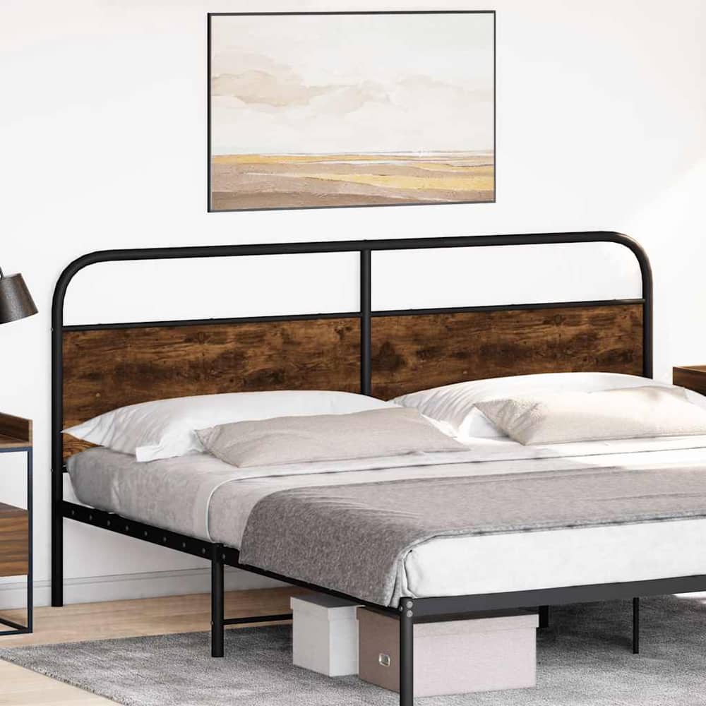 Replace Headboard Steel and Engineered Wood Smoked Oak 190 cm