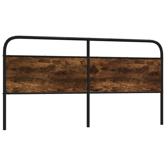 vidaXL Replace Headboard Smoked Oak 200 cm Steel and Engineered Wood, a metal frame with two wooden panels