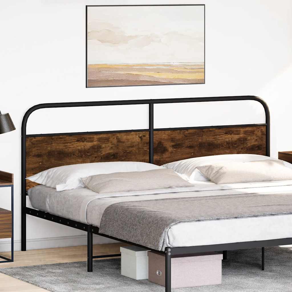 vidaXL Replace Headboard Smoked Oak 200 cm Steel and Engineered Wood 2