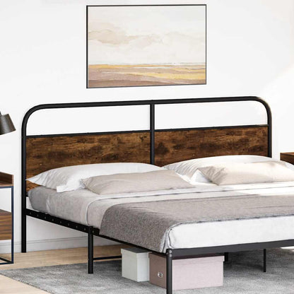 vidaXL Replace Headboard Smoked Oak 200 cm Steel and Engineered Wood 2