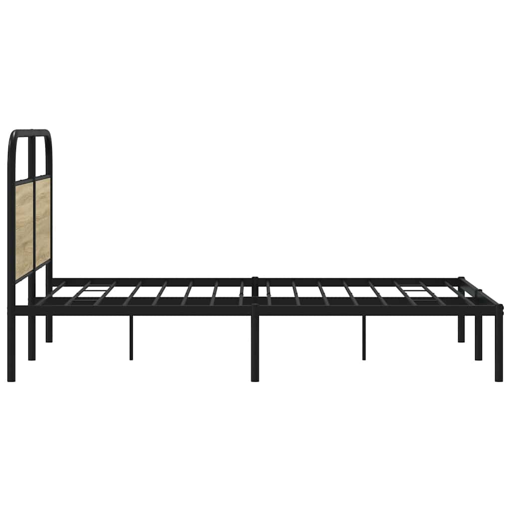 vidaXL Bed Frame Without Mattress 120x190 cm Small Double Sonoma Oak Engineered Wood 6