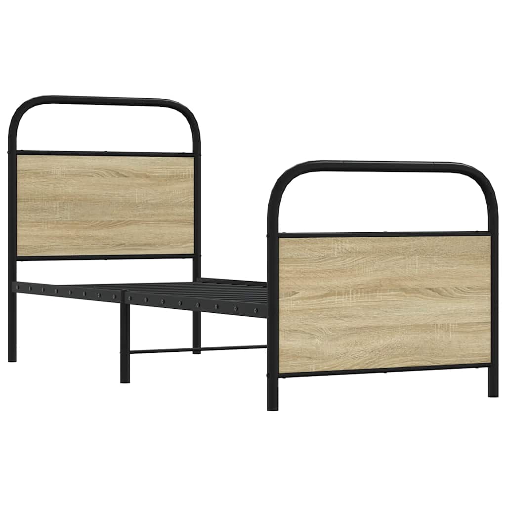 vidaXL Bed Frame Without Mattress 80x200 cm Sonoma Oak Engineered Wood 5