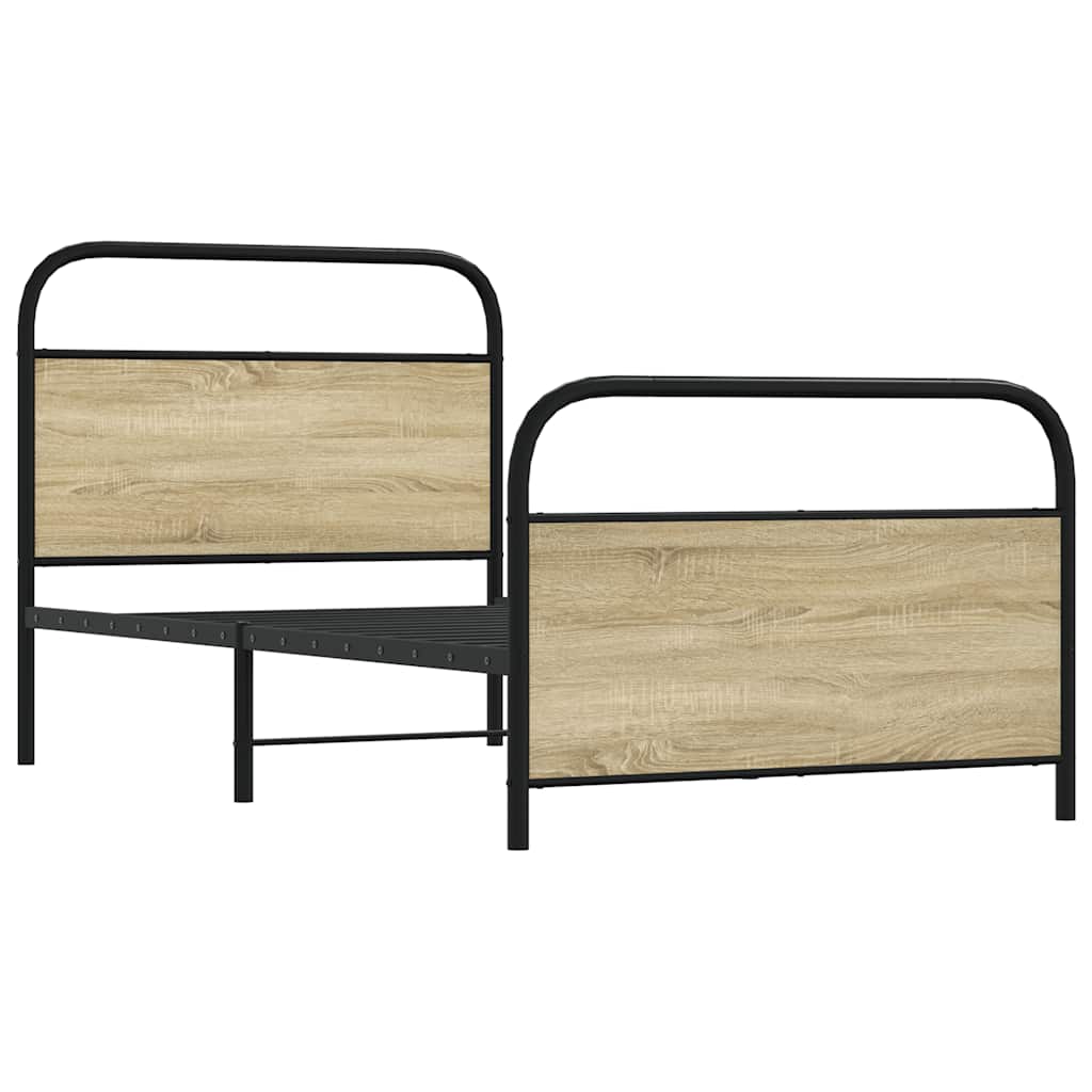 vidaXL Bed Frame Without Mattress 90x190 cm Single Sonoma Oak Engineered Wood 5