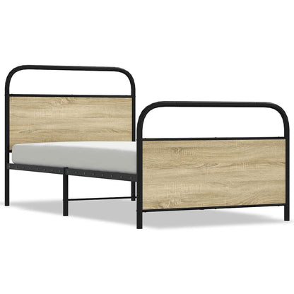 vidaXL Bed Frame Without Mattress 100x200 cm Sonoma Oak Engineered Wood 2