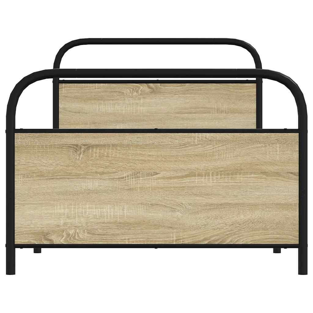 vidaXL Bed Frame Without Mattress 100x200 cm Sonoma Oak Engineered Wood 4