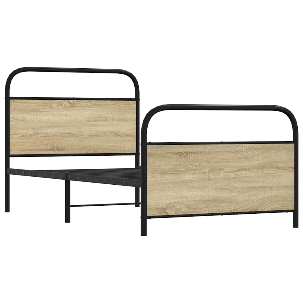 vidaXL Bed Frame Without Mattress 100x200 cm Sonoma Oak Engineered Wood 5