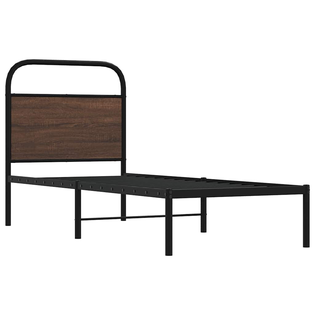 vidaXL Bed Frame Without Mattress 80x200 cm Brown Oak Engineered Wood 3