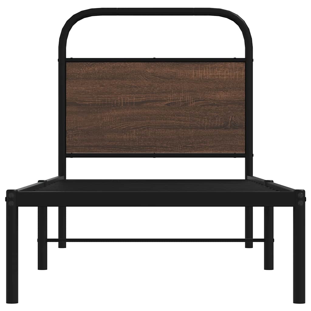 vidaXL Bed Frame Without Mattress 80x200 cm Brown Oak Engineered Wood 5