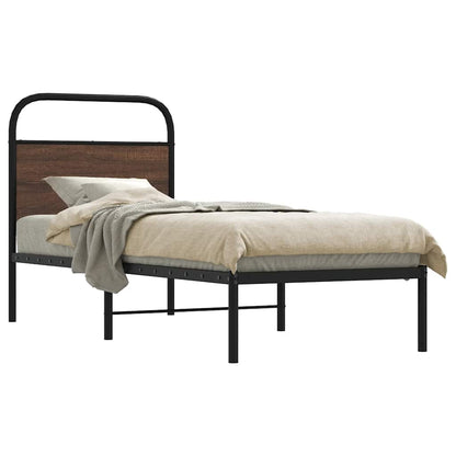 vidaXL Bed Frame Without Mattress 80x200 cm Brown Oak Engineered Wood 1